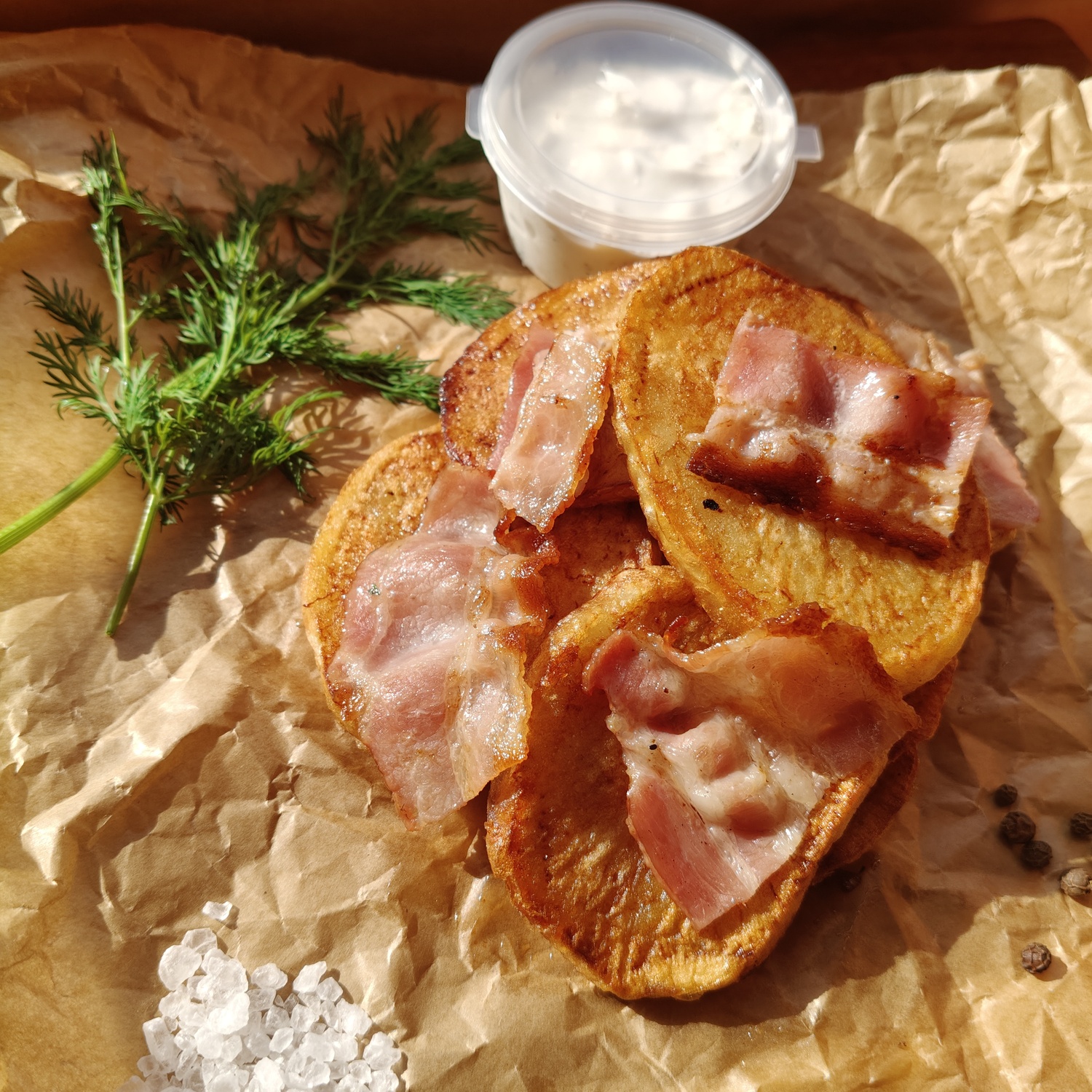 Картофель с беконом ≈ 150г Картофель с беконом ≈ 150г